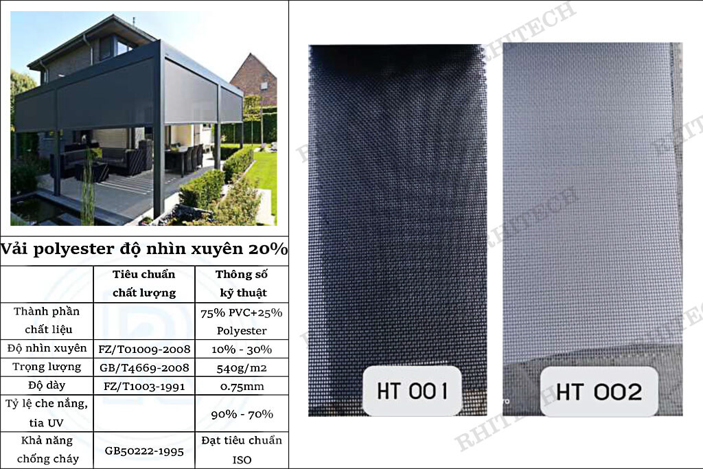 Vải polyester độ nhìn xuyên 20%